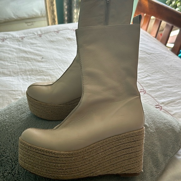 Paloma Barcello for Free People Grajau platform espadrille boots ivory